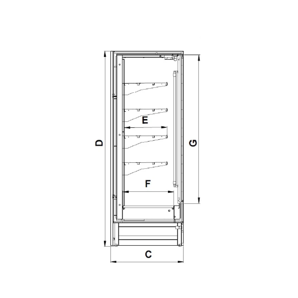Vitrina frigorifica ELAL Plug In schita 2d vedere laterala