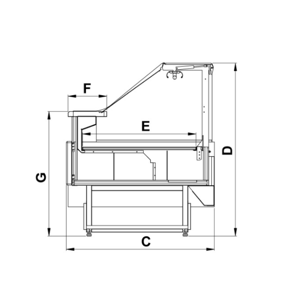 Vitrina frigorifica orizontala SOFIA Plug In ( lateral )